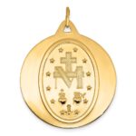 14k Polished and Satin Solid Large Miraculous Medal Round Pendant - Image 4