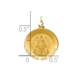 14k Polished and Satin Solid Caridad Del Cobre Medal Round Pendant - Image 3