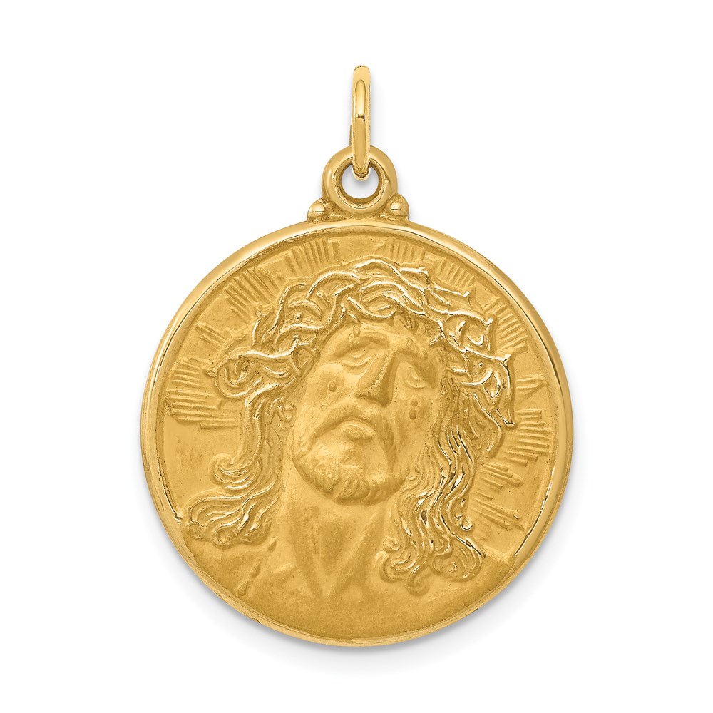 XAC222.jpg 14k Jesus Medal Pendant - Image 1
