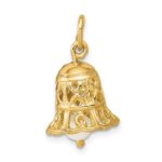14k 3-D Wedding Bell with Freshwater Cultured Pearl Clapper Charm