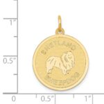 14k SHETLAND SHEEP20mm Engravable Disc Dog Charm - Image 3
