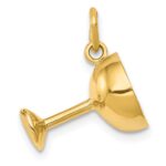 14k 3-D Champagne Glass Charm