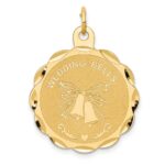14K WEDDING BELLS 23mm Engravable Disc Charm