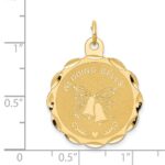 14K WEDDING BELLS 23mm Engravable Disc Charm - Image 3