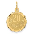 14K 20 ANNIVERSARY 15mm Engravable Disc Charm