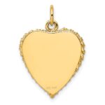14K 10th ANNIVERSARY 19mm Engravable Rope-Edge Heart Charm - Image 4