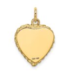 14k #1 GRANDDAUGHTER 15mm Engravable Heart with Rope Edge Charm - Image 4