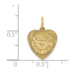 14K SPECIAL SISTER 12mm Engravable Heart Charm - Image 3