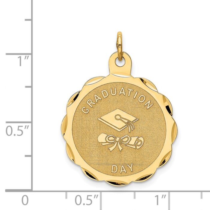 14k GRADUATION DAY with Diploma Engravable Disc Charm - Diamond Ring Co.
