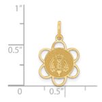 14k Polished MY CONFIRMATION with Dove Scalloped Edge Round Charm - Image 3