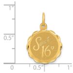 14k SWEET 16 Engravable 15mm Disc Charm - Image 3