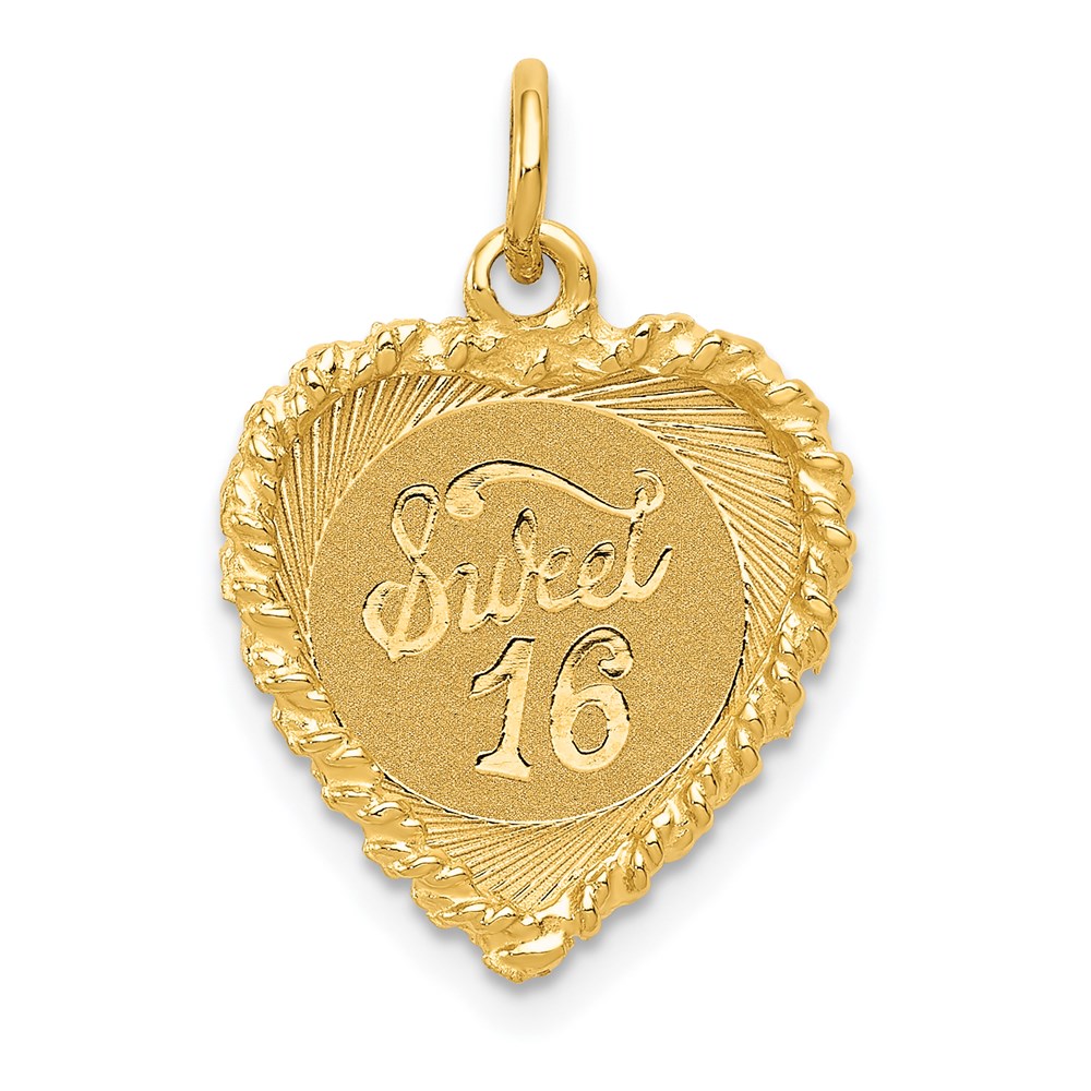 XAC754.jpg 14K SWEET 16 Engravable 15mm Heart Charm - Image 1