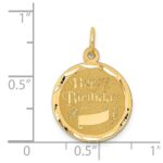 14K HAPPY BIRTHDAY with Banner 16mm Engravable Disc Charm - Image 3