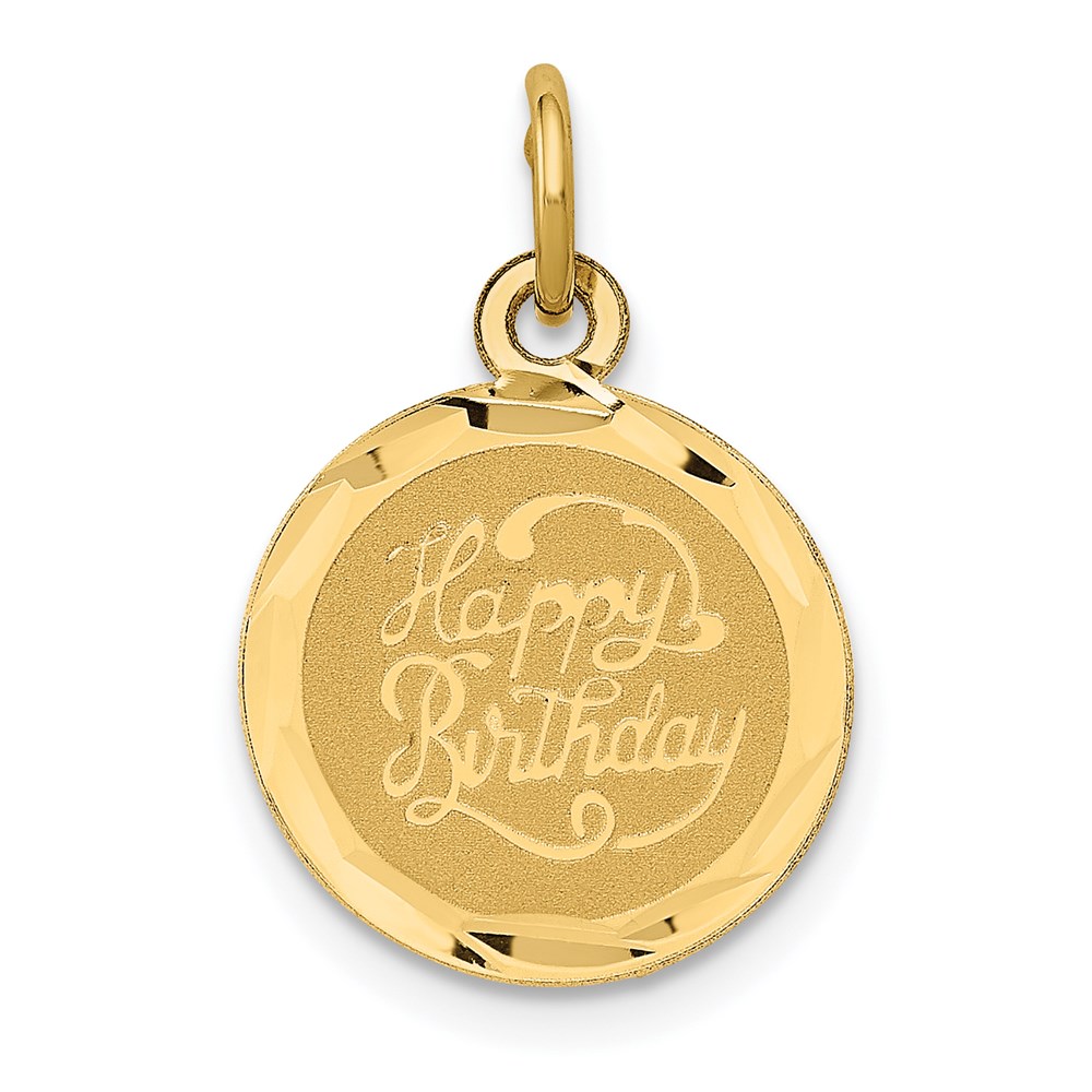 XAC8.jpg 14k HAPPY BIRTHDAY 13mm Engravable Disc Charm - Image 1