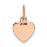 14K Rose Gold Polished Engravable 9mm Heart Disc Pendant - Image 4