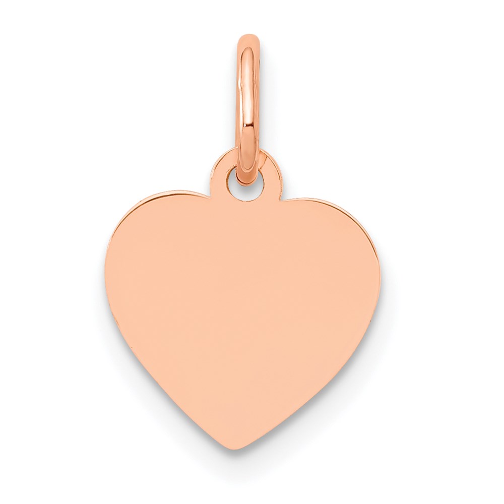 XAC807.jpg 14K Rose Gold Polished Engravable 10mm Heart Disc Pendant - Image 1