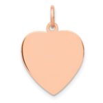 14K Rose Gold Polished Engravable 16mm Heart Disc Pendant