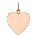 14K Rose Gold Polished Engravable 16mm Heart Disc Pendant - Image 4