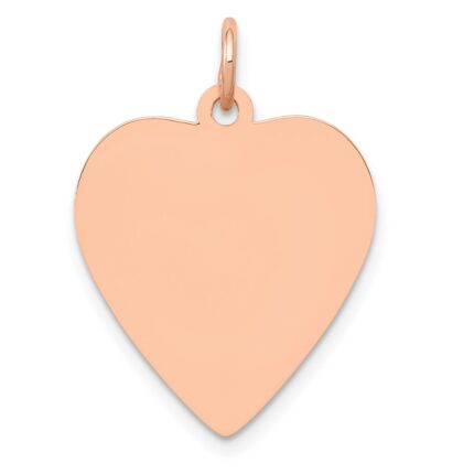 14K Rose Gold Polished Engravable 18mm Heart Disc Pendant