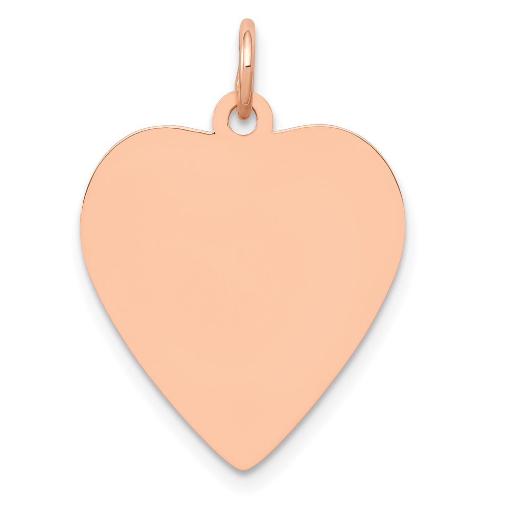 XAC810.jpg 14K Rose Gold Polished Engravable 18mm Heart Disc Pendant - Image 1