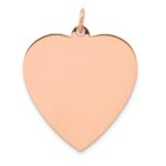 14K Rose Gold Polished Engravable 25mm Heart Disc Pendant