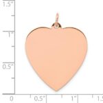 14K Rose Gold Polished Engravable 25mm Heart Disc Pendant - Image 3