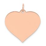 14K Rose Gold Polished Engravable 24mm Heart Disc Pendant