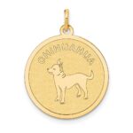 14k CHIHUAHUA 20mm Engravable Disc Dog Charm