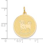 14k SHIH TZU 20mm Engravable Disc Dog Charm - Image 3