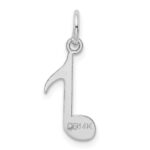 14k White Gold Polished Musical Note Charm - Image 4