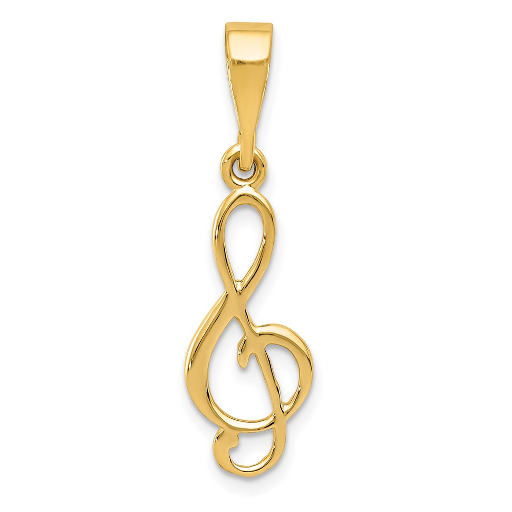 XAC931.jpg 14k Treble Clef Charm - Image 1