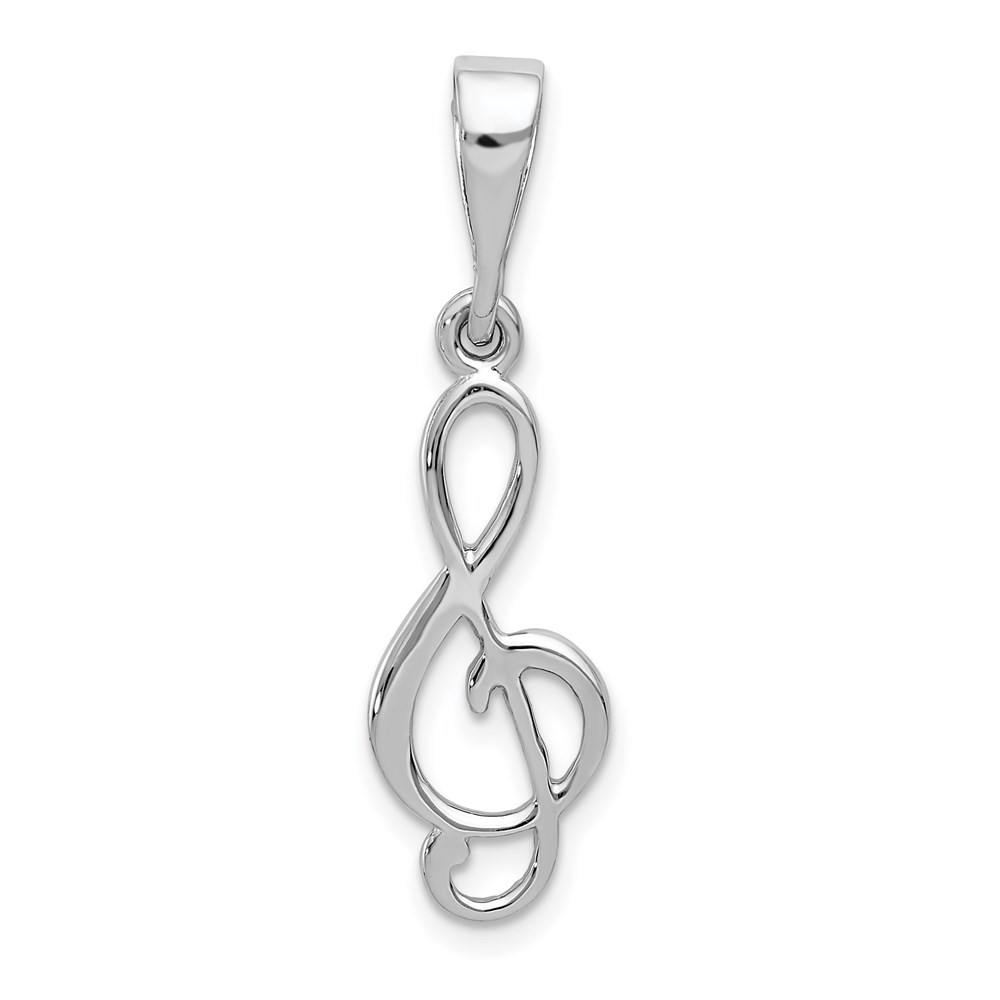 XAC932.jpg 14K White Gold Treble Clef Pendant - Image 1