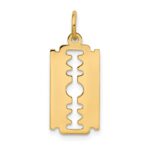 14k Polished Razor Blade Charm