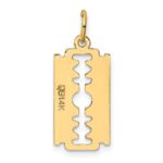 14k Polished Razor Blade Charm - Image 4