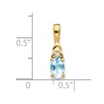 14k 6x4 Oval March/Aquamarine and Diamond Pendant - Image 3