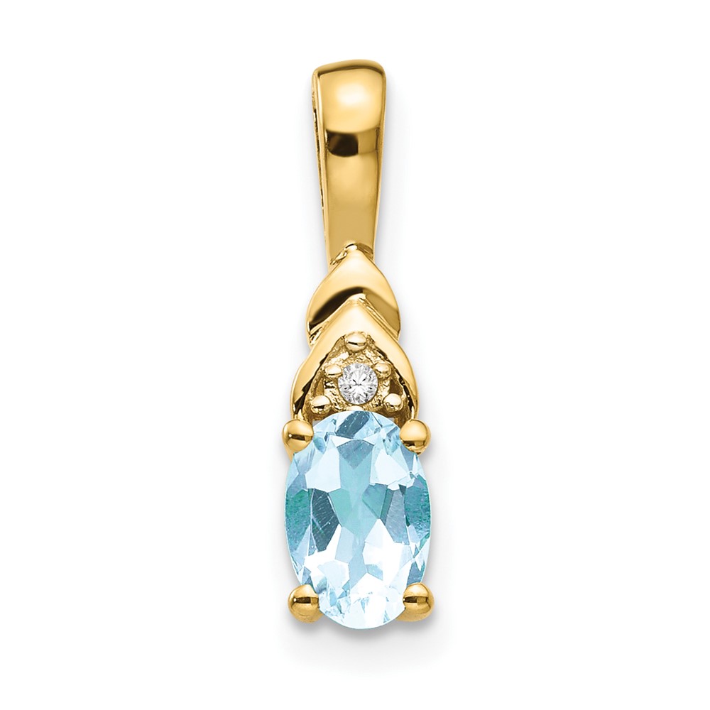 XBS276.jpg 14k 6x4 Oval March/Aquamarine and Diamond Pendant - Image 1