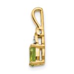 14k 6x4 Oval August/Peridot and Diamond Pendant - Image 2