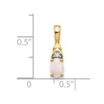 14k 6x4 Oval October/Opal and Diamond Pendant - Image 3