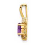 14k 6x4 Oval February/Amethyst and Diamond Pendant - Image 2
