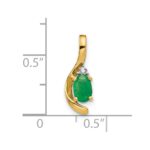 14k 6x4 Oval May/Emerald and Diamond Pendant - Image 3