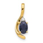 14k 6x4 Oval September/Sapphire and Diamond Pendant