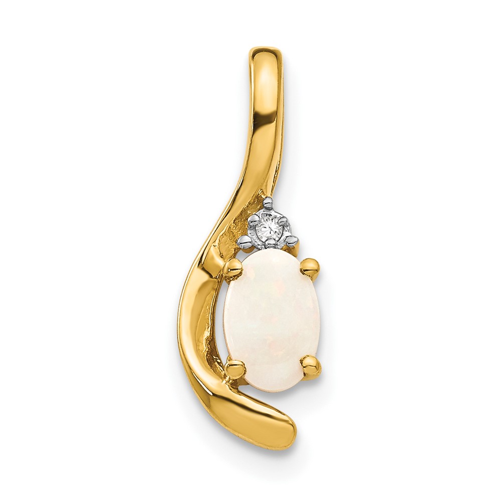 XBS437.jpg 14k 6x4 Oval October/Opal and Diamond Pendant - Image 1