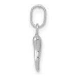 14k White Gold 3-D Italian Horn Charm - Image 2