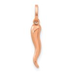 14k Rose Gold 3-D Italian Horn Charm