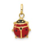 14k Red and Black Enameled Ladybug Charm