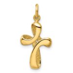 14k Polished Ribbon Cross Charm - Image 4