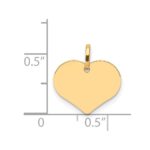 14K Polished Engravable 14mm Heart Disc Pendant - Image 3