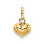 14K Polished 3-D Puffed Heart Charm - Image 4