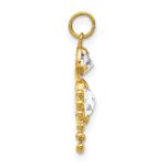 14k April Boy Synthetic Birthstone Charm - Image 2
