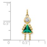 14k May Girl Synthetic Birthstone Charm - Image 3